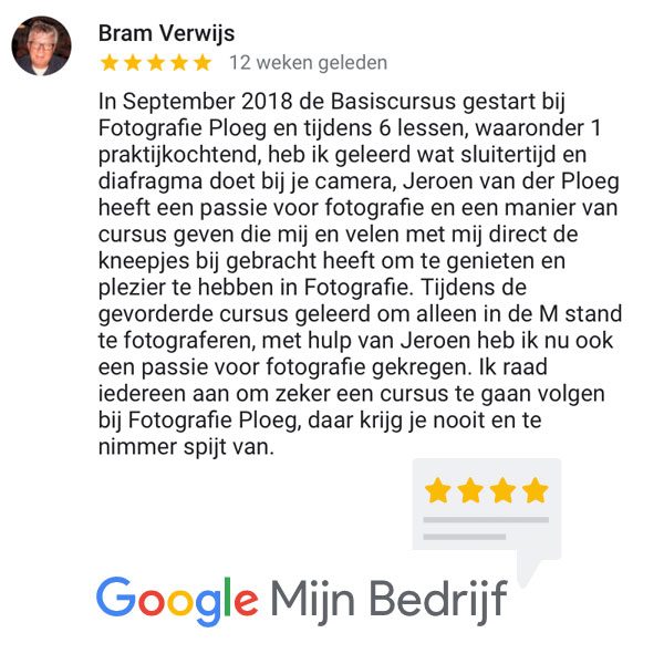 Fotografie Ploeg - Review - Basiscursus Fotografie