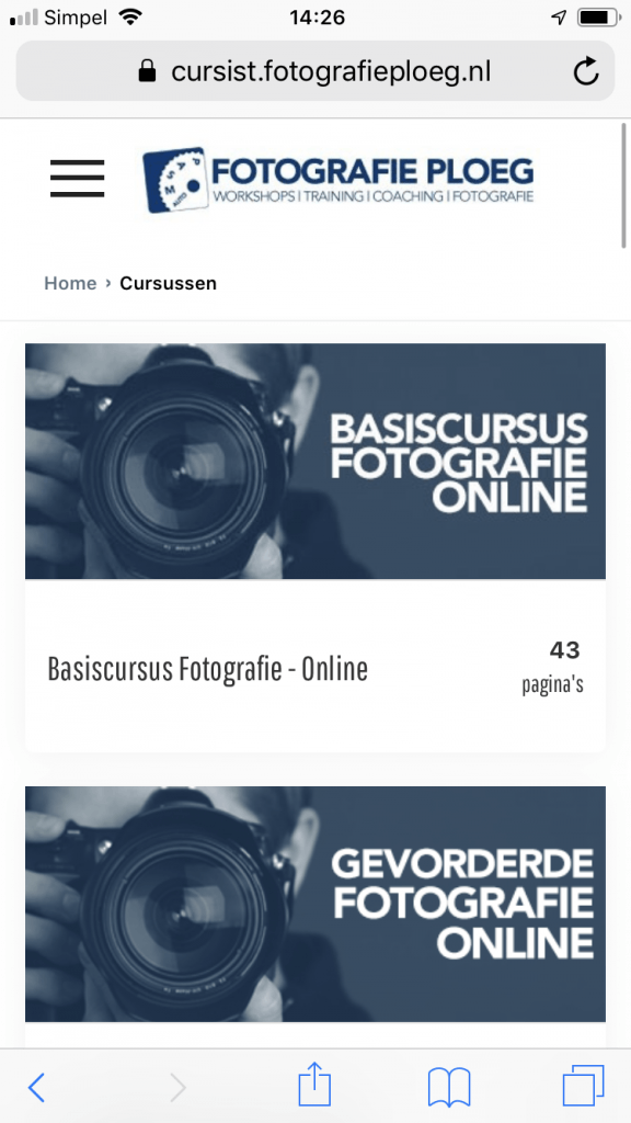 Online Fotografie Cursus Cursussen