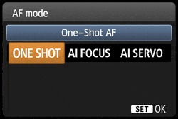 Canon AF - One Shot - Servo