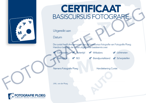 Fotografie Cursus Basis Certificaat