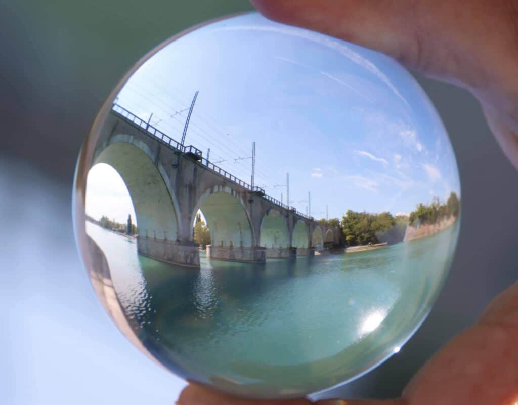 macrofoto van glazen bol