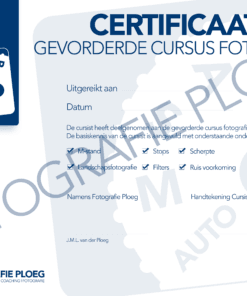 Fotografie Cursus Gevorderde Certificaat