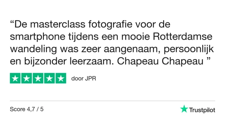 Smartphone Fotografie Workshop Rotterdam 8 Fotografie Ploeg Benelux B.V. Trustpilot Review JPR