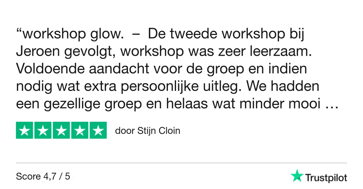 Review Fotografie Workshop Glow - Eindhoven