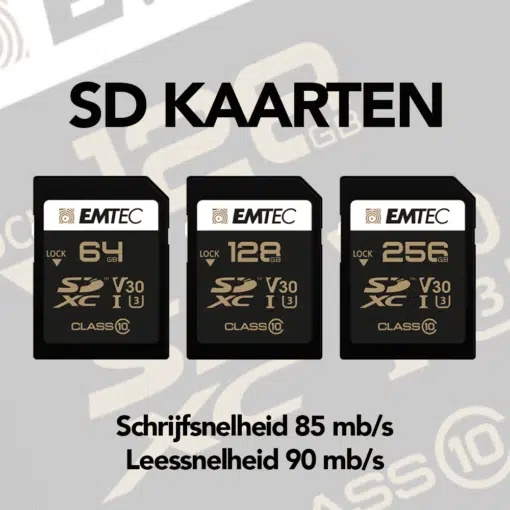 SD kaarten - Geschikt voor RAW