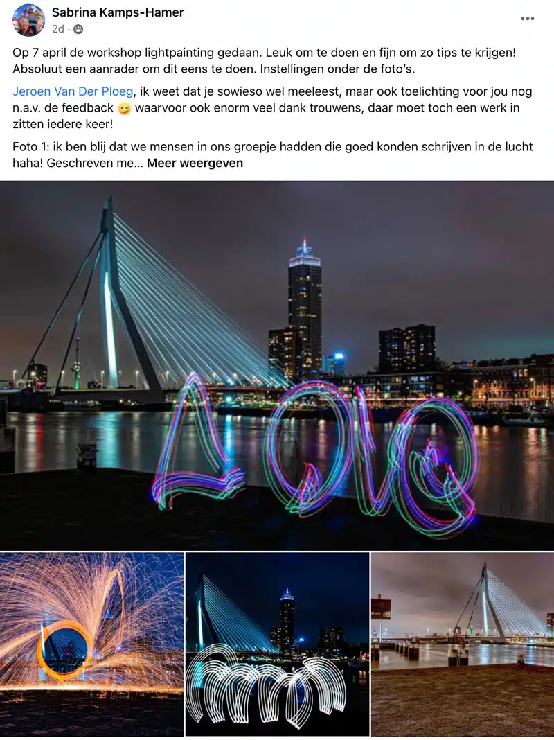 Fotografie Ploeg Benelux B.V. workshop lightpainting