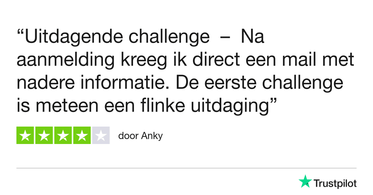 Fotografie Ploeg Benelux B.V. Trustpilot Review Challenge 1 Anky