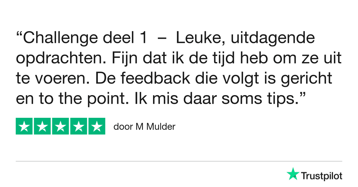 Fotografie Ploeg Benelux B.V. Trustpilot Review Challenge 1 M Mulder