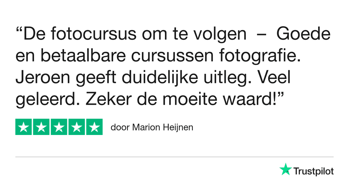 Fotografie Ploeg Benelux B.V. Trustpilot Review Online Fotocursus Marion Heijnen