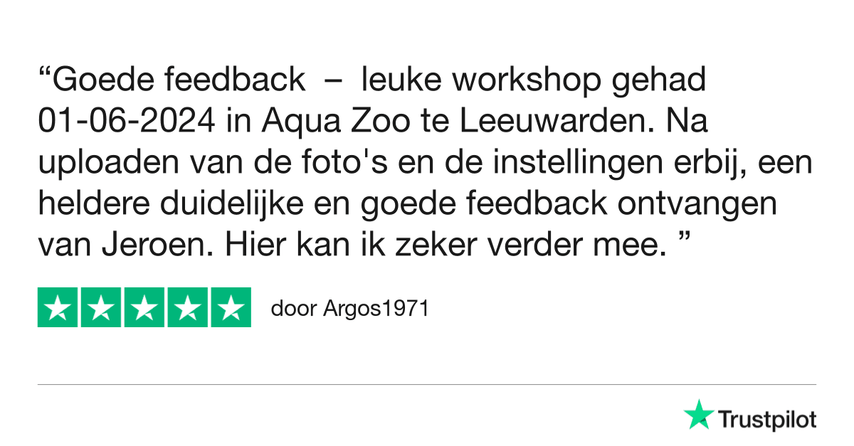 Dierenfotografie Workshop - Aqua Zoo - Leeuwarden - Trustpilot