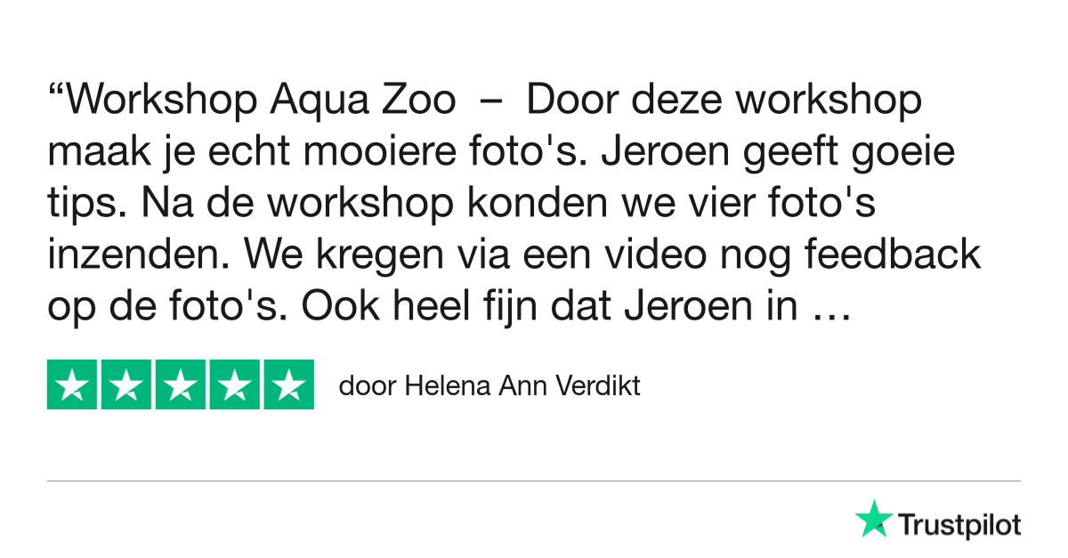 Dierenfotografie Workshop - Aqua Zoo - Leeuwarden - Trustpilot