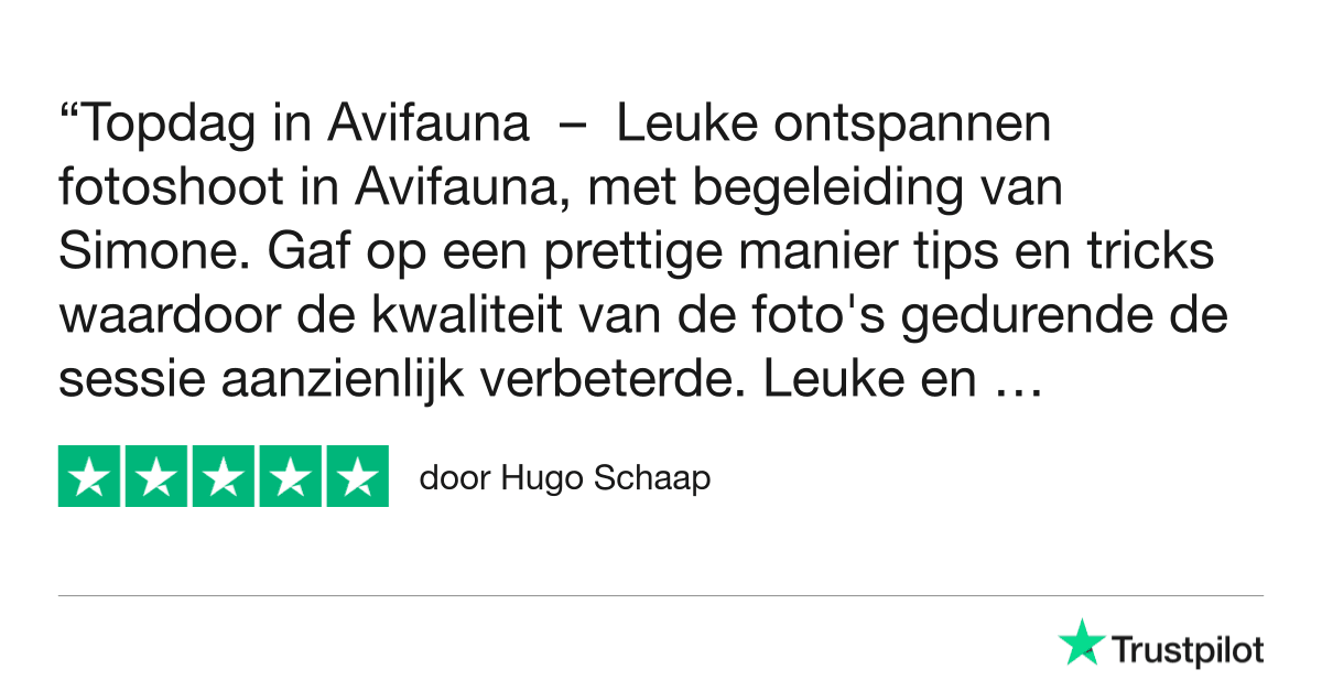 Fotografie Ploeg Benelux B.V. avifauna workshop dierenfotografie trustpilot review hugo schaap