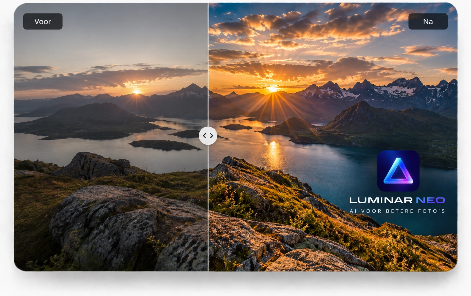 Voor en na fotobewerking met Luminar NEO