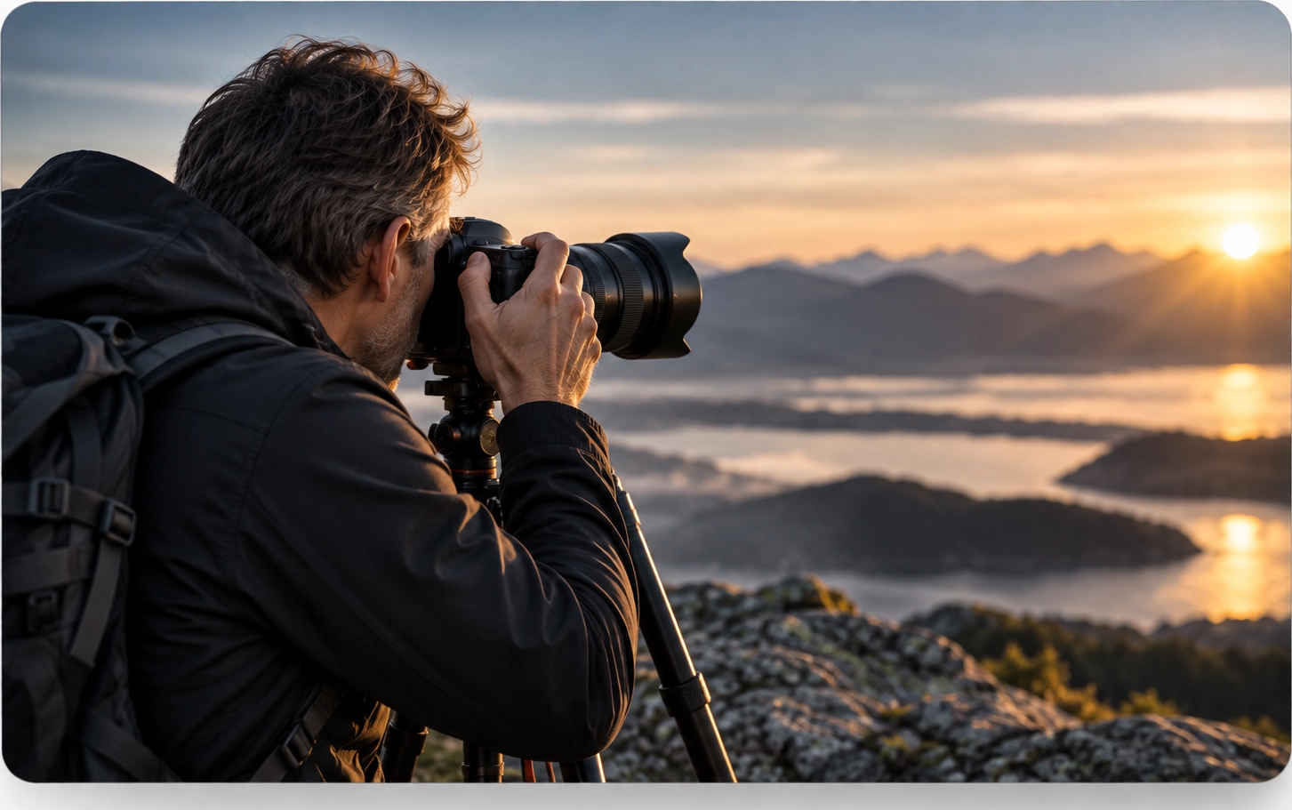 Fotograaf tijdens de online Vervolg Fotocursus van Fotografie Ploeg